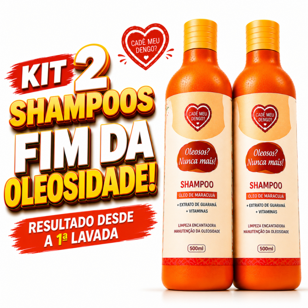 kit 2 Shampoo para Cabelo Oleoso 500ml Controle da Oleosidade Limpeza Profunda Frescor Duradouro Sem Ressecar