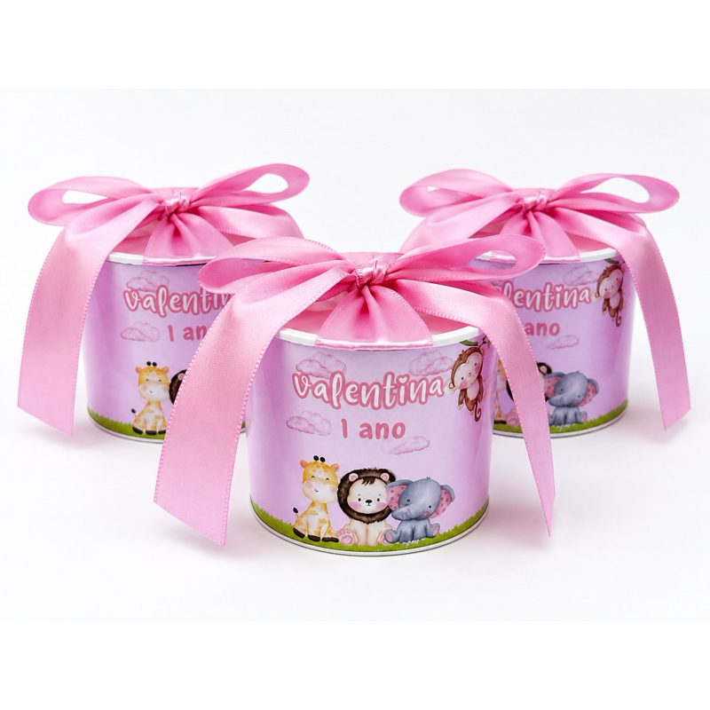 Kit Mini Tubolata Personalizada 5x6 cm - Lembrancinha Festa Aniversário Infantil - Tema Safari