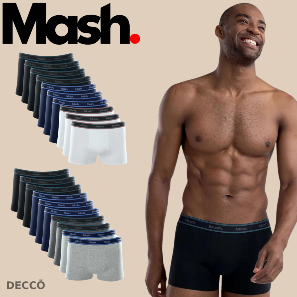 Kit 10 Cuecas Boxer Mash Masculina Original Confortável Macia Sem Costura Promoç