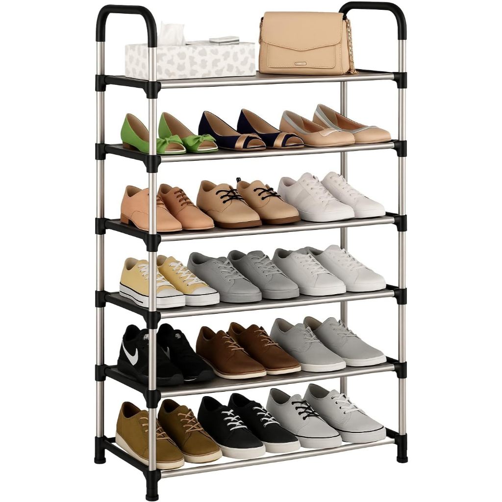Sapateira Vertical Multiuso Para Calçados 6 Andares Organizador Desmontável Organizador Quarto Sapateira