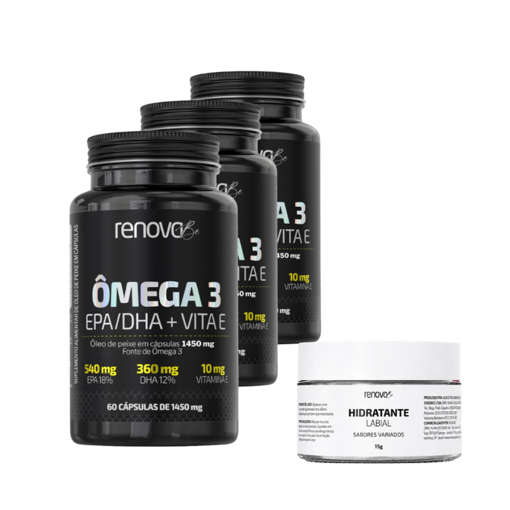3 Suplementos Alimentares Ômega 3 EPA/DHA - Renova Be