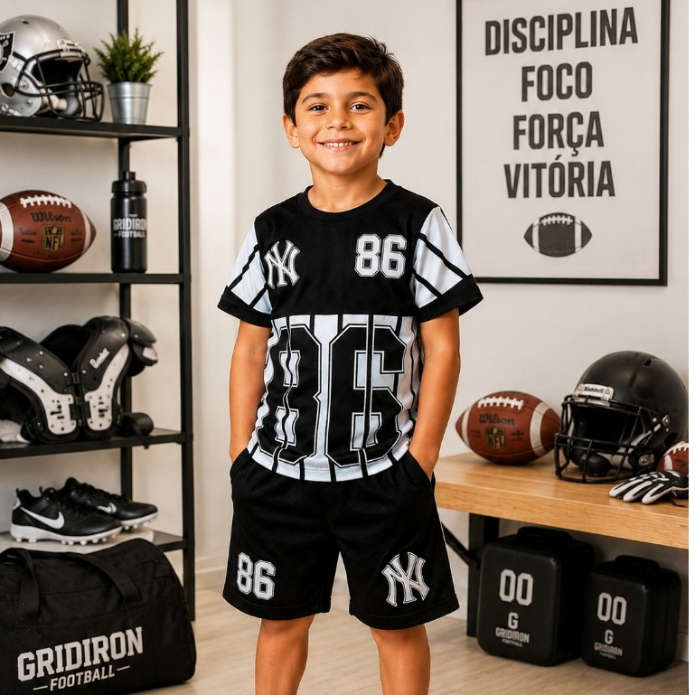 Conjunto Infantil Masculino Moda kids Verão e Inverno Juvenil Menino Estiloso do 2 ao 14 anos