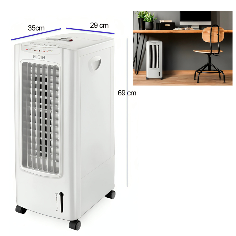 Climatizador Elgin 7,5 Litros Portátil Timer Compartimento Gelo 127V