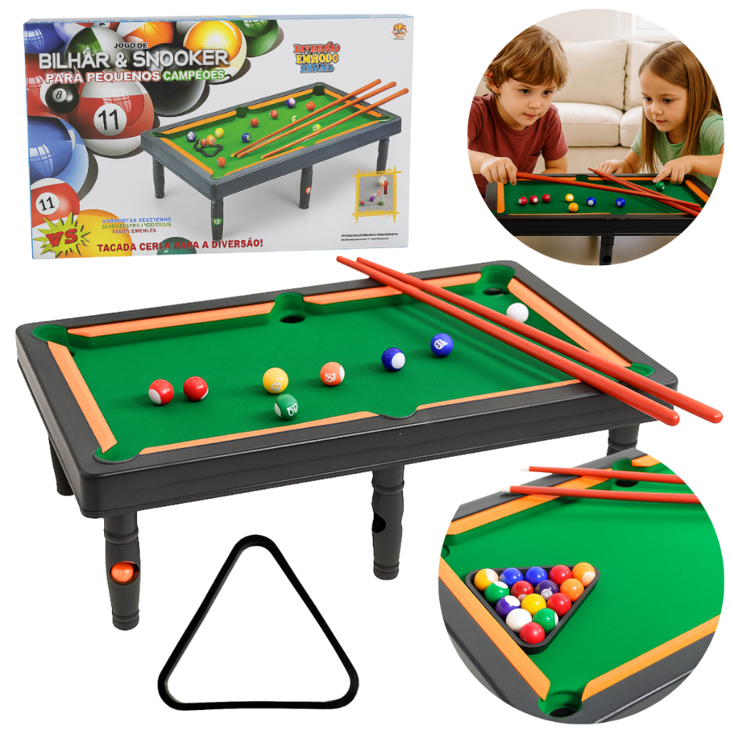 Mini Mesa De Sinuca Bilhar Portátil Infantil Snooker Verde