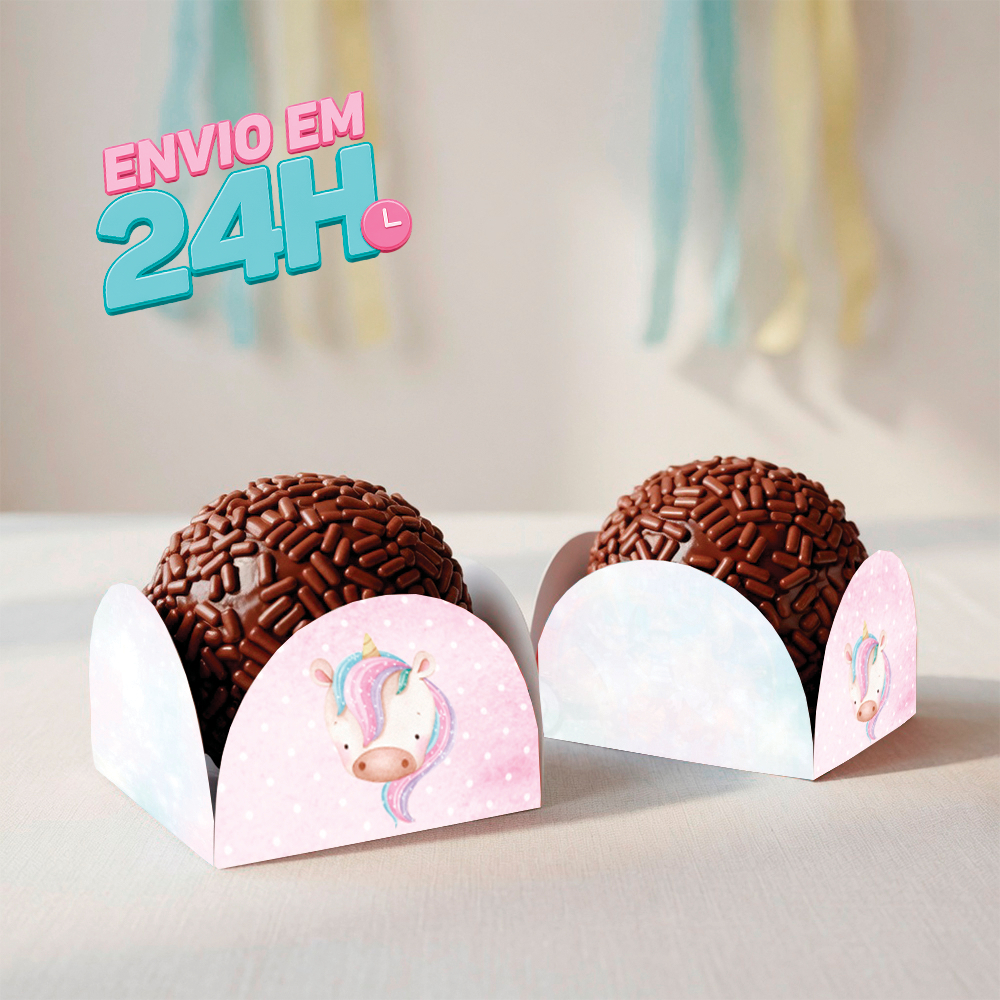 Forminha de Doces Unicórnio Personalizada no Tema| Lembrancinha de Festa | Aniversário | Porta Doce Festa de Anivesário