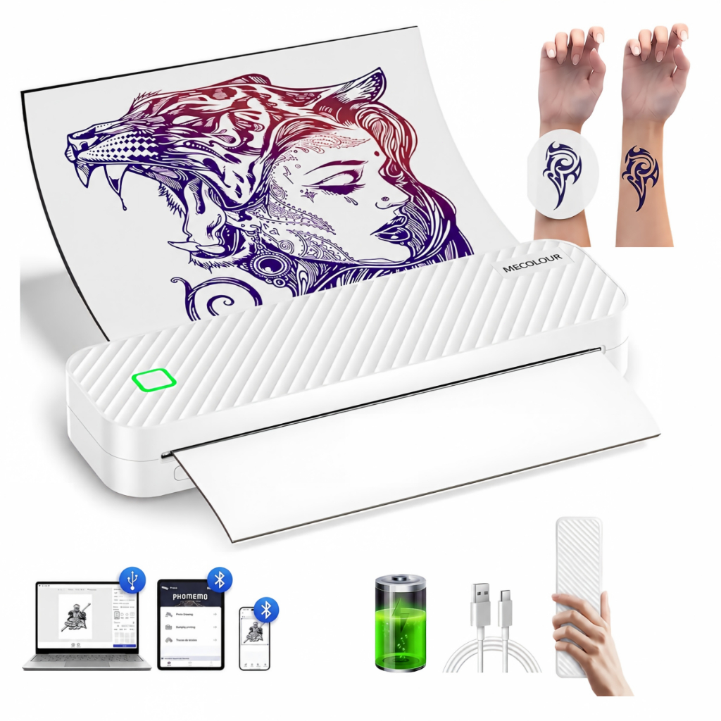 Impressora Termica Mini Etiquetas E Tatuajes 2en1 Bluetooth Térmica A4 Tattoo ta