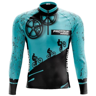 Camisa Ciclismo Masculina Dryfit Proteção UV Bike MTB Speed Respeite o Ciclista Azul