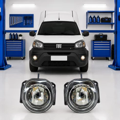 Farol De Milha Neblina Fiat Fiorino 2014 2015 2016 2017 2018 2019 2020 2021 Vidro