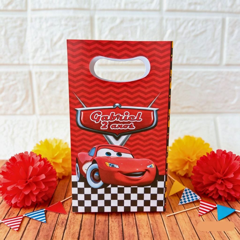 Sacolinha Personalizada CARROS Relâmpago McQueen Aniversário Festa Infantil Lembrancinha