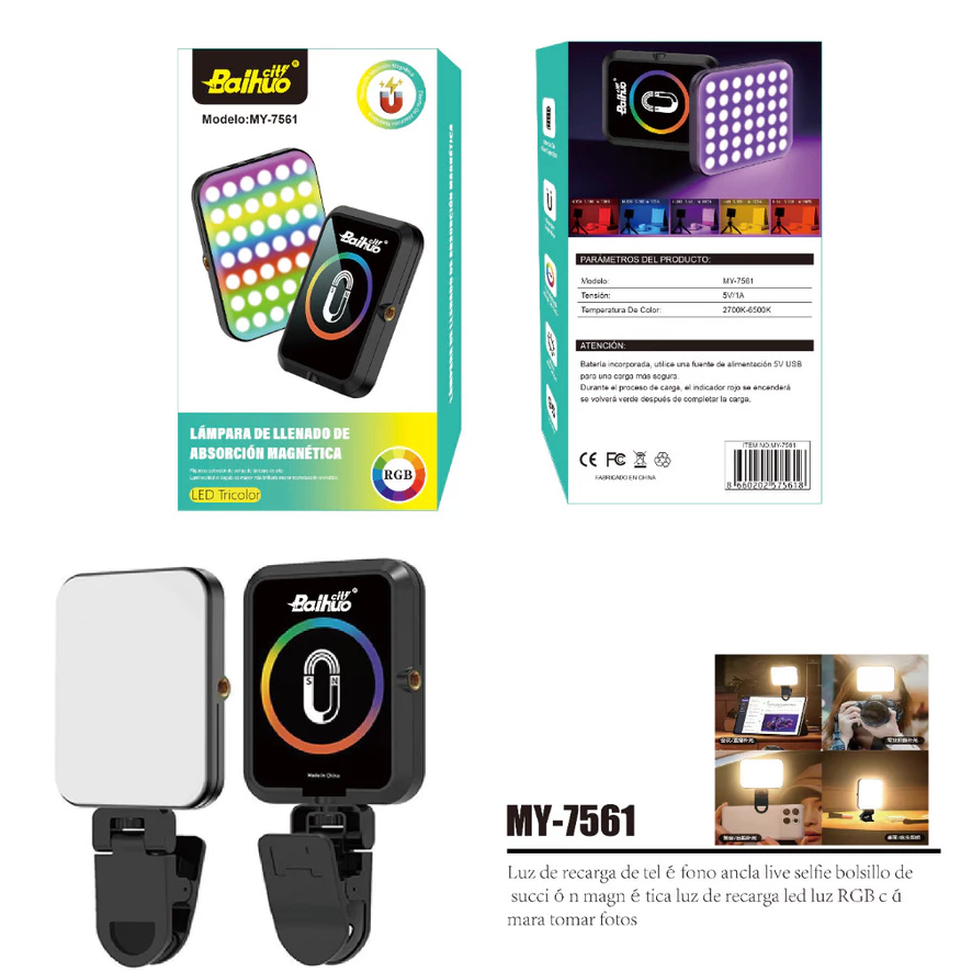 Iluminação Magnetico Fotográfica De Preenchimento LED Luz De Vídeo De Lâmpada Portátil Com Clip