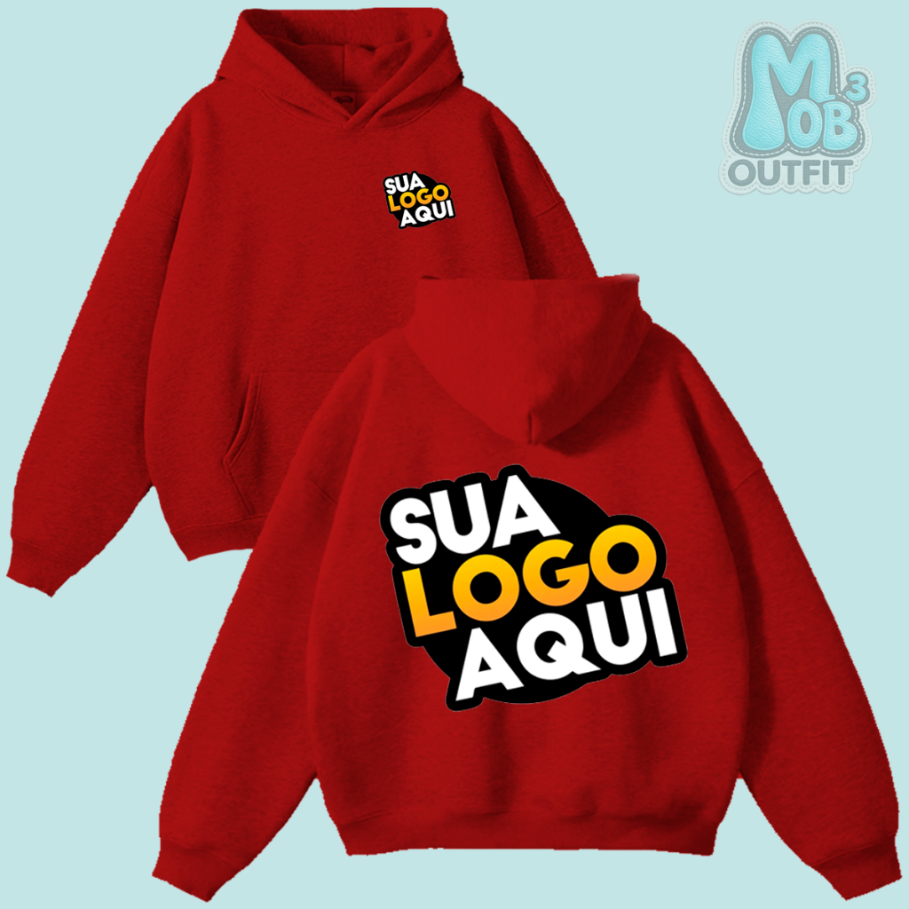 Moletom Flanelado Unisex Personalizado Do Seu Jeito | Dia dos Pais Presente Criativo Logo Empresa