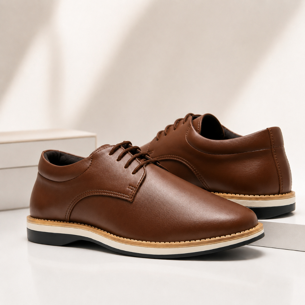 Sapato Social HAVANA Casual Oxford Improvizzo Elegância  Modernidade Plus Alta Qualidade Sapato Marrom/Cafe