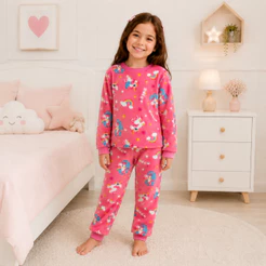 Conjunto Pijama Infantil Soft Peluciado Quentinho Menino Menina Inverno Plush Confortável