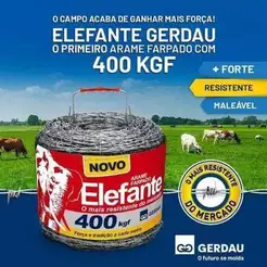 Arame Farpado Gerdau Elefante Fio 2,2 mm – Resistência de 400 kgf | Rolo com 250 m