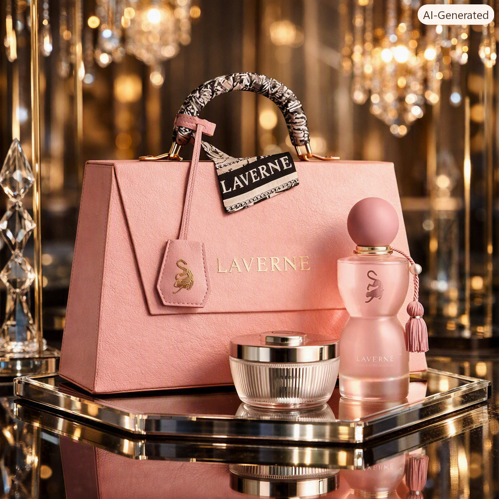 Kit Perfume Laverne Sence com  Feminino 75ML + Perfume em Pó + Bolsa Perfume da Georgina Rodrigues