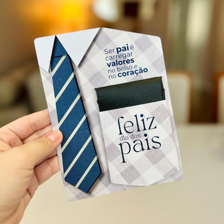 Lembrança Dia dos Pais Porta Cartão Masculino com Mensagem Mimo para Pais, empresas escolas