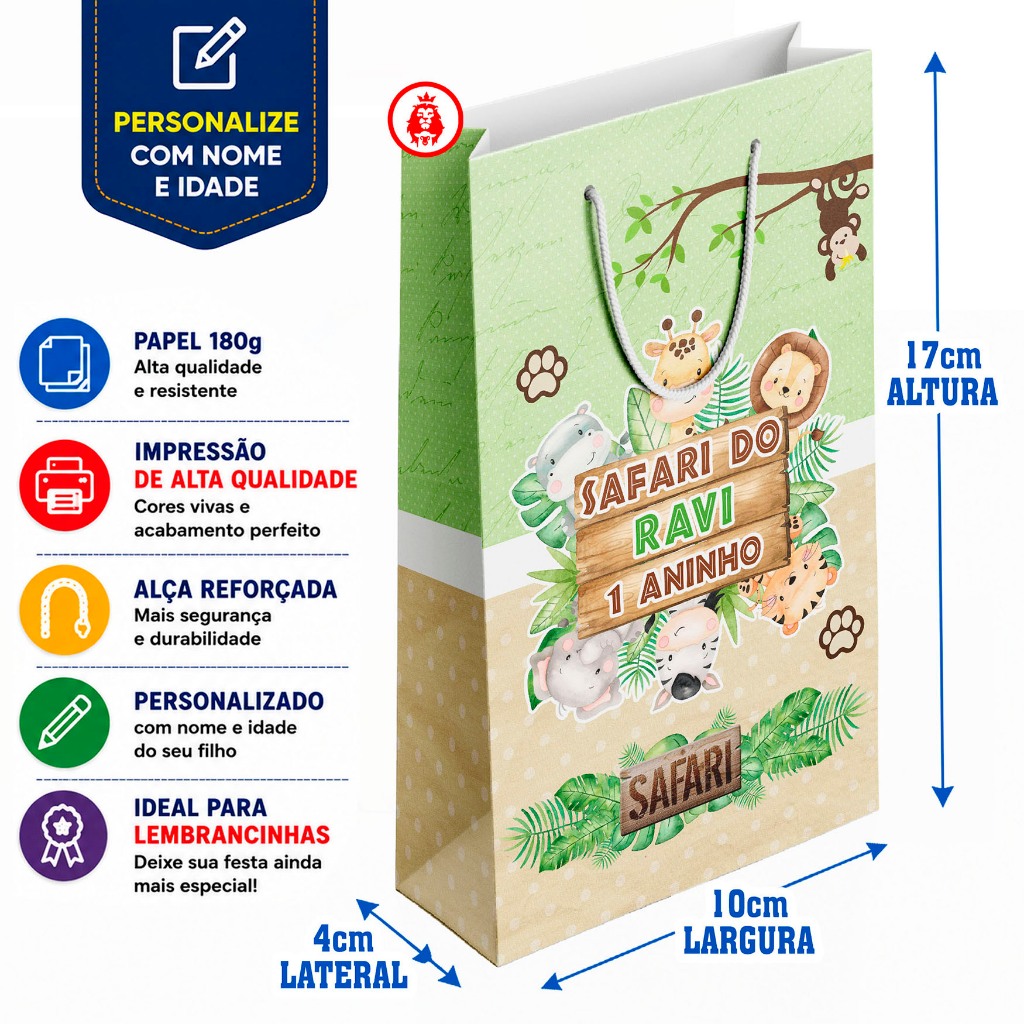 Sacolinhas Personalizadas Safari 1