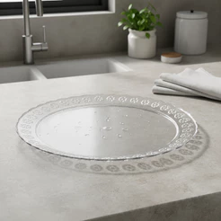Bandeja Redonda Prato Cristal 36CM Três Triangulos