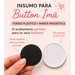 10 Bases para Bottons Imã 58mm com Manta Magnética