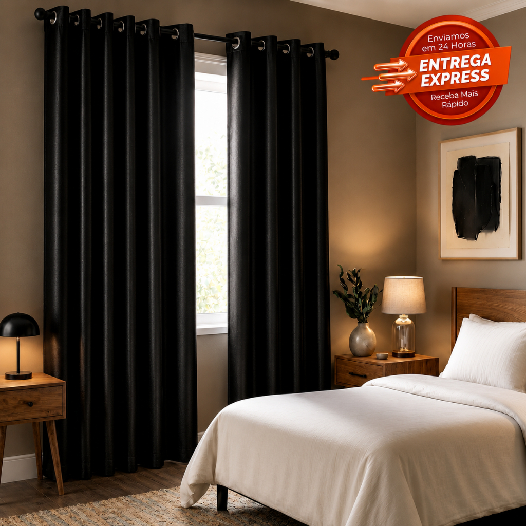 Cortina Blackout PVC Corta 100% Luz Vários Tamanhos 2,20m Até 2,80m Para Quarto, Sala Diversas Cores