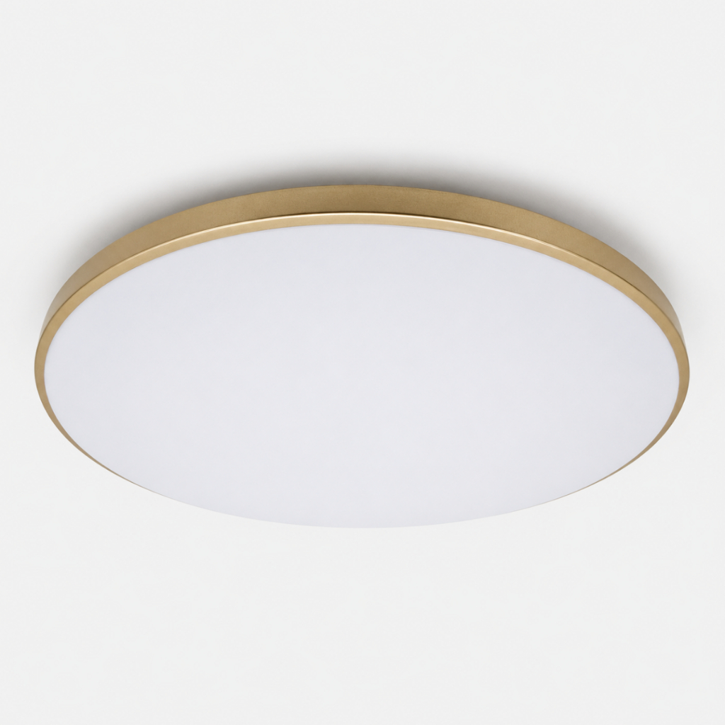 Plafon Led Moderno sobrepor 31w Redondo 3000k (Quente) 4000k (Neutra) 6500k (Frio) 37cm Tipo Orbital - Dourado