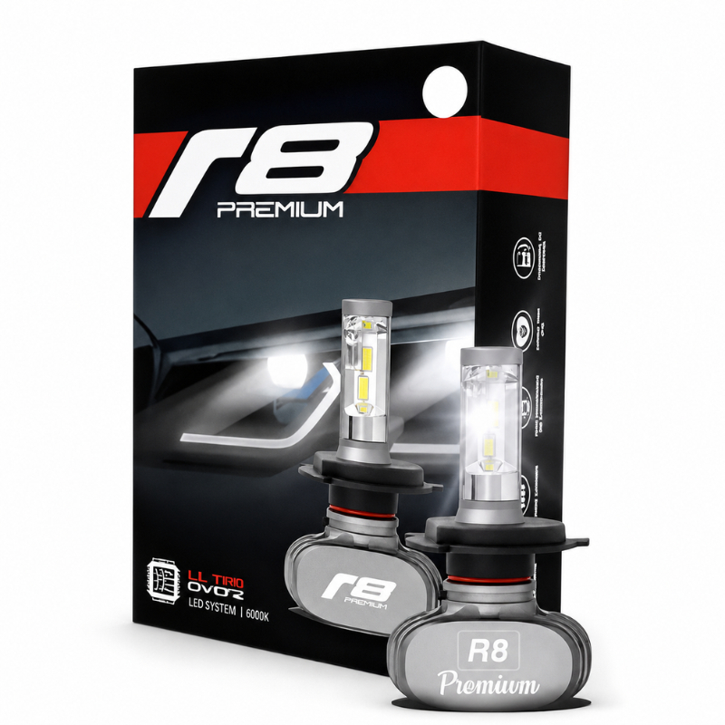 Kit LED Premium R8 6500K H3 12/24V JR8 para Farol Automotivo