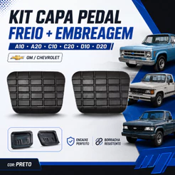 Kit Capa Pedal A10 A20 C10 C20 C40 D10 D20 D40 Freio e Embreagem