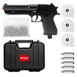 PISTOLA PAINTBALL DESERT .50 HOME DEFENSE 328FPS 13,5J QGK + CASE + CO2 + ESFERAS + ALVOS