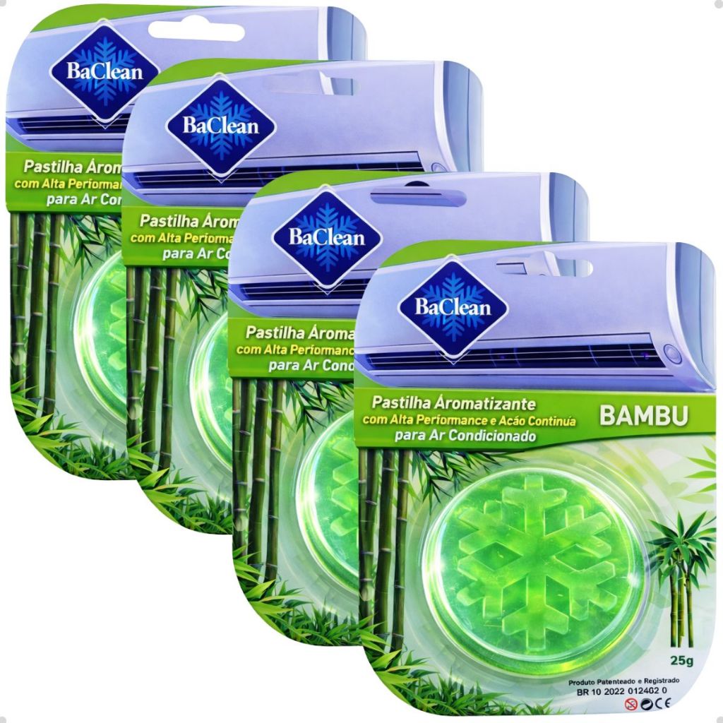 Kit 4 Pastilhas Aromatizantes Ar Condicionado Bambu