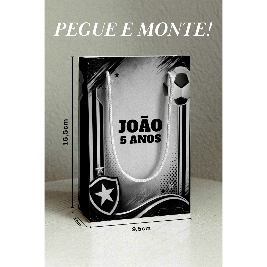 Kit Sacolinha Surpresa Botafogo / Fogão P | Nome + Idade | Lembrancinha Personalizada