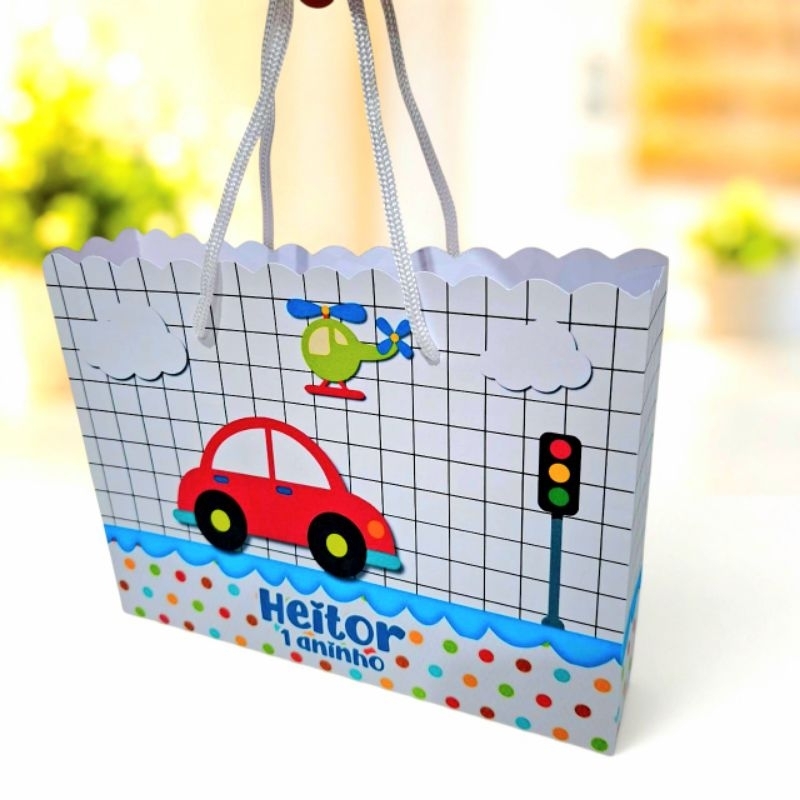 Sacolinha Carrinho Lembrancinha Festa Infantil Personalizados Aniversário