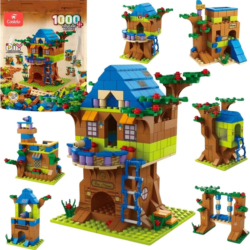 Blocos de Montar Castela Casa na Árvore 1000 Peças 6 em 1 Brinquedo — foto 5