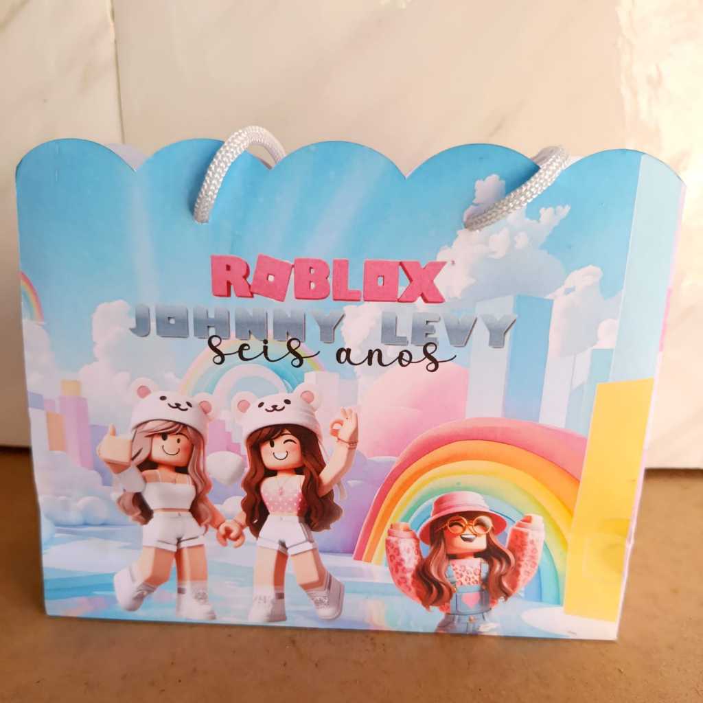 SACOLINHA Roblox Meninas Personalizado | Sacolinha | Lembrancinha | Aniversário Roblox Meninas