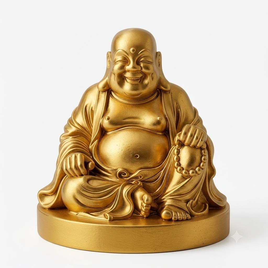 Imagem Buda Risonho Decorativo Estátua Zen 3D Buddha Feliz Decoração Sala Meditação Escritório