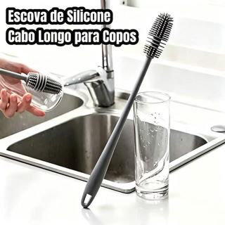 Escova para Limpeza Silicone para Garrafa, Mamadeira, Copo Taça para Lavar Áreas Difíceis
