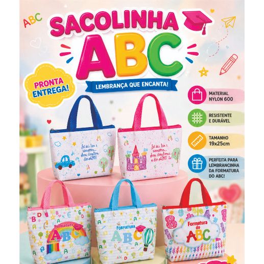 3 Sacolinha ABC - lembrancinha Pronta entrega