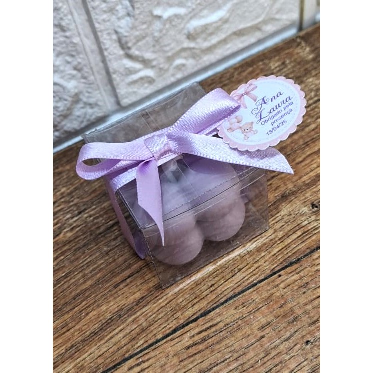 Kit 20 Lembrancinhas Mini Vela Bubble na Caixinha Acrílica - Personalizada (Maternidade, Batizado, Aniversário)