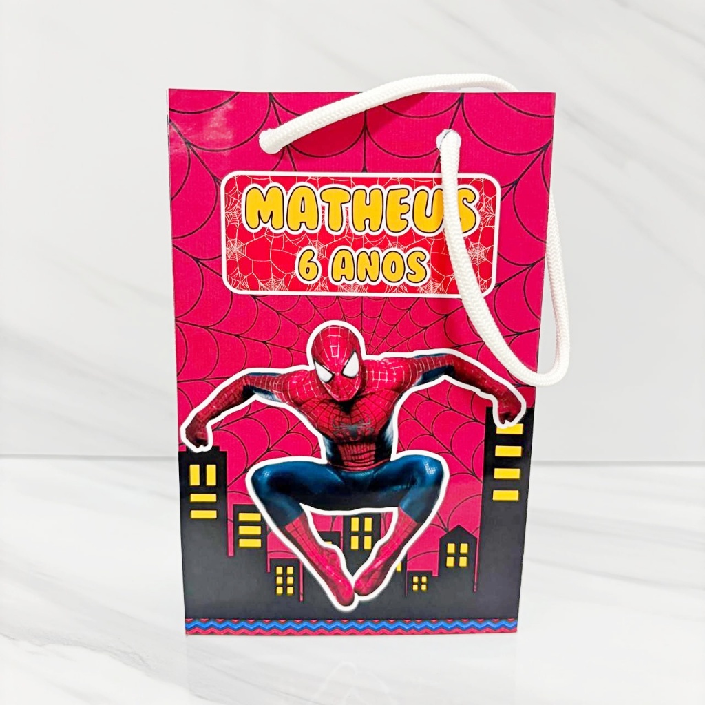 Sacolinha para Lembrancinha Homem Aranha Personalizado Lembrancinha Festa Infantil Aniversário