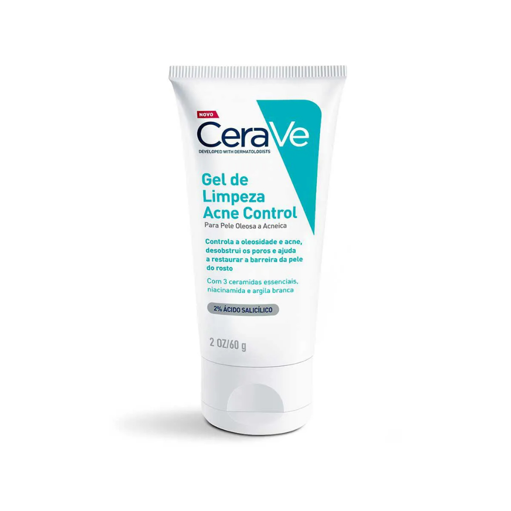 Gel de Limpeza CeraVe Acne Control com Niacinamida e Ácido Salicílico 60g