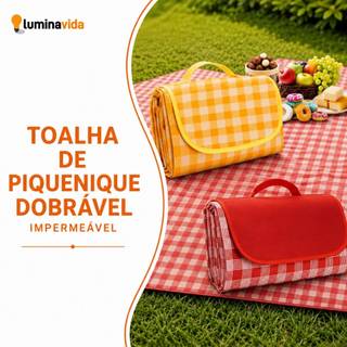 Toalha de Piquenique Dobrável Impermeável com Alça Portátil Grande  2x2m Dobrável Praia Camping