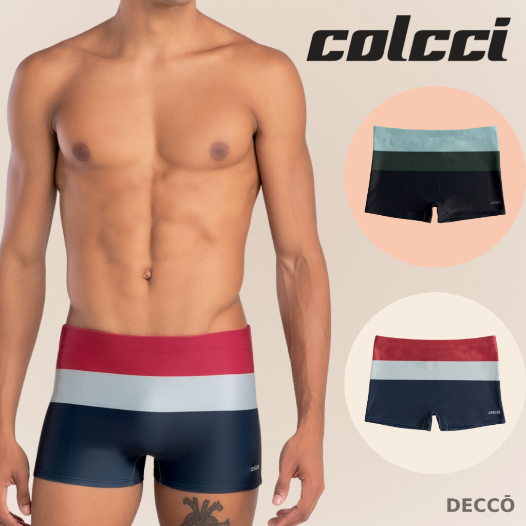 Sunga Adulto Boxer Estampa Listrada Colcci Original Moda Praia Box Forrada com Cordão de Regulagem