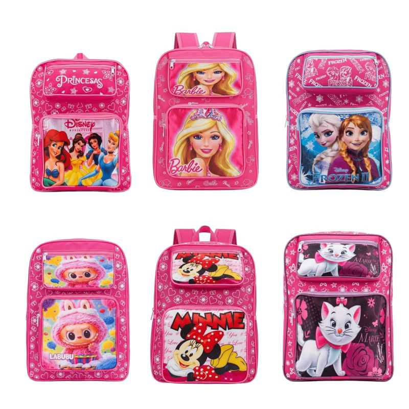 Mochila Escolar Infantil Personagens Grande Menina