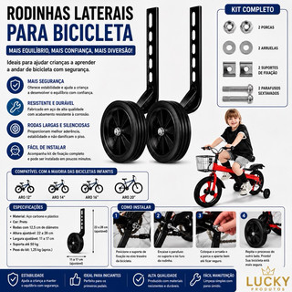 Roda Lateral Rodinha Aro 12 14 16 E 20 Bicicleta Infantil