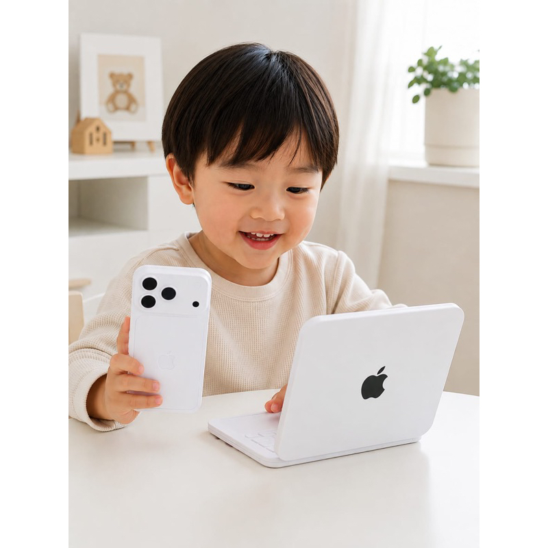 Kit 2 Peças Mini Notebook e Celular Infantil - 17 Pro Max