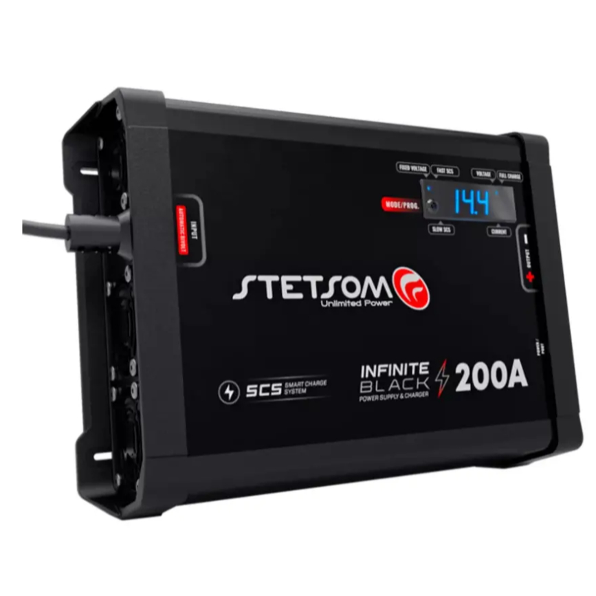 Fonte Carregador Stetsom 200a Display Digital Bivolt Carregador inteligente Robusta e confiável Qualidade Stetsom