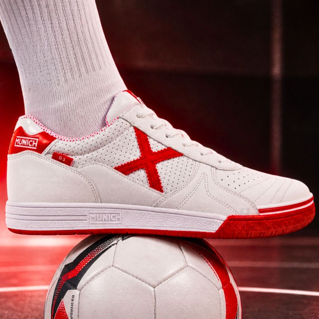 Chuteira Futsal Masculina Munich G3 Estilo Tênis Lisa Quadra Salão Reforçada Leve Solado de Borracha Profissional