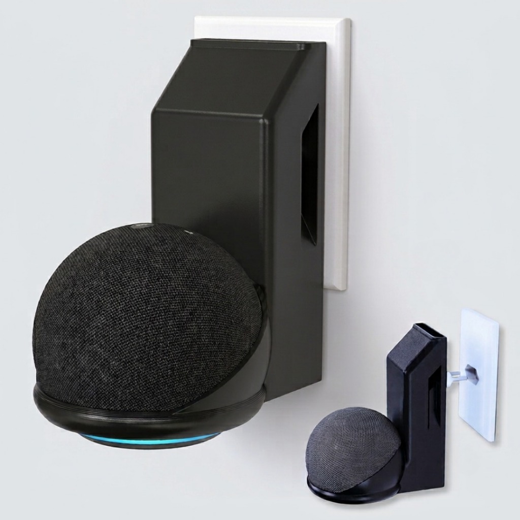 Suporte de Tomada Compatível com Alexa Echo Dot 4a e 5a Geração Esconde Fios