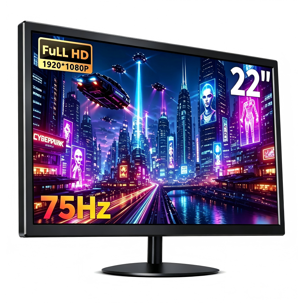 Monitor LED 22 Polegadas 1920*1080 FULL HD com 75Hz e 6ms Furação Vesa HDMI e VGA VESA - Furação Vesa, 110V-220V