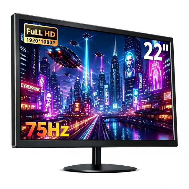 Monitor LED 22 Polegadas 1920*1080 FULL HD com 75Hz e 6ms Furação Vesa HDMI e VGA VESA - Furação Vesa, 110V-220V