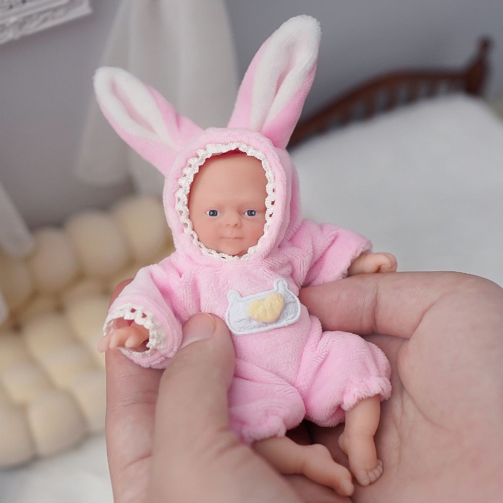 Bebê Reborn 10cm Silicone Sólido Realista Olho Azul Presente Perfeito BRASTOY